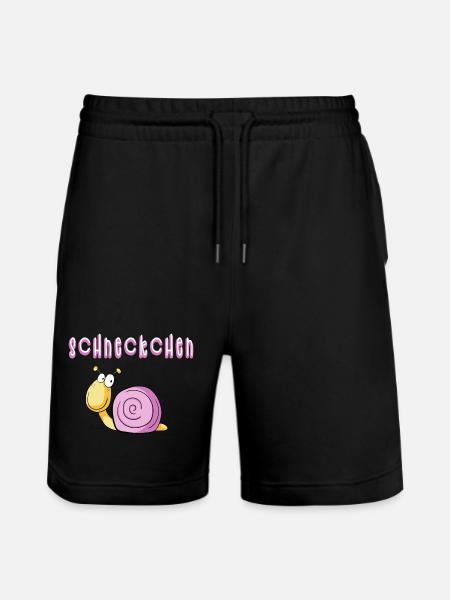 Funny piebald snail I cartoon - Stanley/Stella Trainer Unisex Organic Jogging Shorts - black