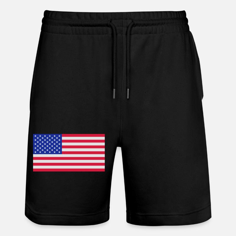 Drapeau américain - Short de jogging bio TRAINER Stanley/Stella unisexe - noir