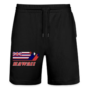 Cadeau de drapeau hawaï Honolulu - Short de jogging bio TRAINER Stanley/Stella unisexe - noir - Devant - Nik (191cm) & Marisol (170cm)
