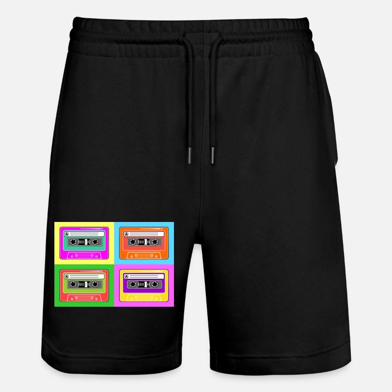 Cassette cassette pop art - Short de jogging bio TRAINER Stanley/Stella unisexe - noir