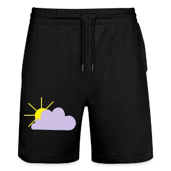 Sonne sieht hinter der Wolke hervor - Stanley/Stella Unisex Bio Joggingshorts Trainer  - Schwarz - Vorne - Nik (191cm) & Marisol (170cm)
