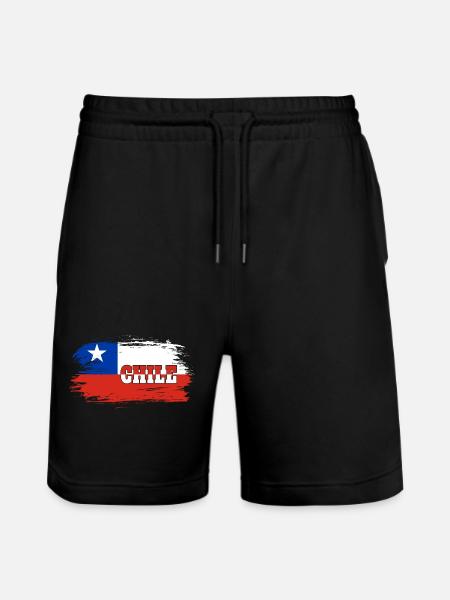 Drapeau chili / Cadeau drapeau national - Short de jogging bio TRAINER Stanley/Stella unisexe - noir
