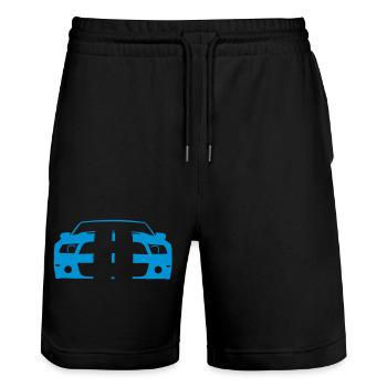 Kult Auto - Stanley/Stella Unisex Bio Joggingshorts Trainer  - Schwarz - Vorne - Nik (191cm) & Marisol (170cm)