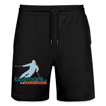 Telemark ist fantastisch - Stanley/Stella Unisex Bio Joggingshorts Trainer  - Schwarz - Vorne - Nik (191cm) & Marisol (170cm)
