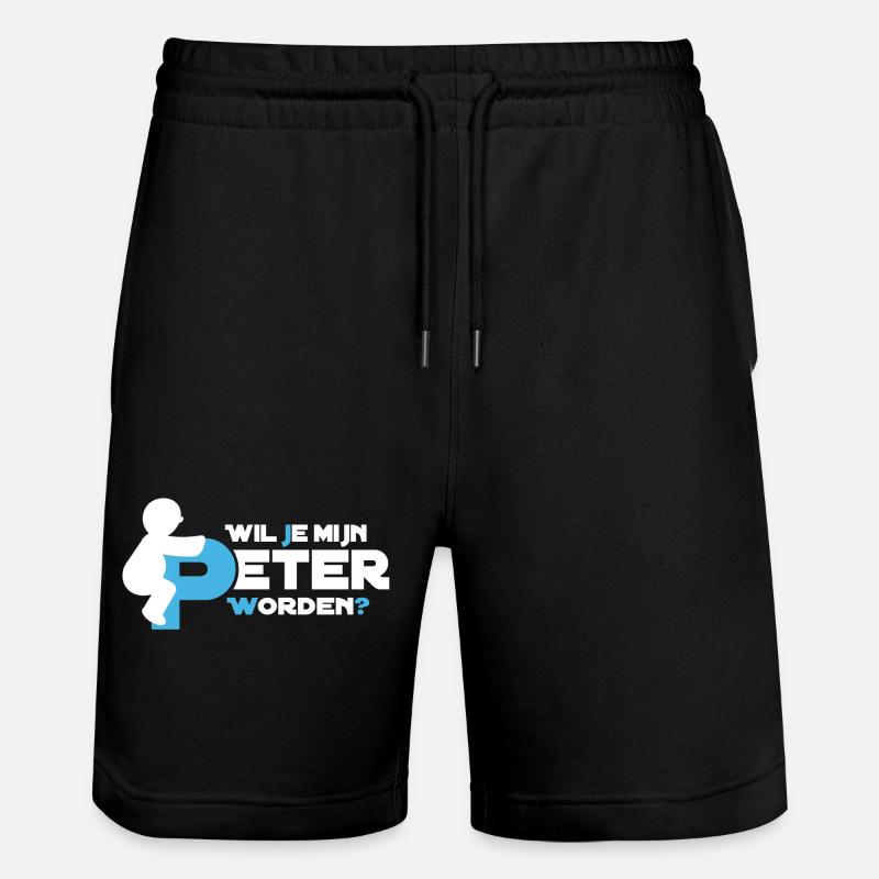 Verspielte Figur Typografie - Stanley/Stella Unisex Bio Joggingshorts Trainer  - Schwarz