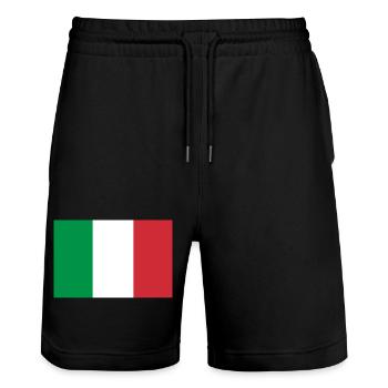 Drapeau tricolore de l'Italie - Short de jogging bio TRAINER Stanley/Stella unisexe - noir - Devant - Nik (191cm) & Marisol (170cm)