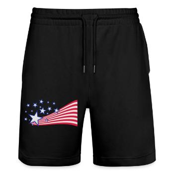 USA drapeau - Short de jogging bio TRAINER Stanley/Stella unisexe - noir - Devant - Nik (191cm) & Marisol (170cm)