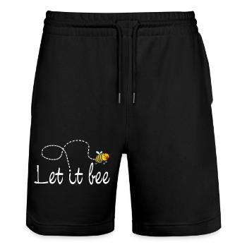 Biene Let it be - Stanley/Stella Unisex Bio Joggingshorts Trainer  - Schwarz - Vorne - Nik (191cm) & Marisol (170cm)