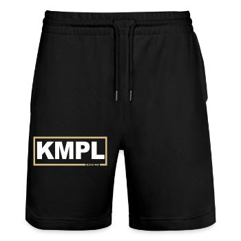 KMPL - Mon pote gold - Short de jogging bio TRAINER Stanley/Stella unisexe - noir - Devant - Nik (191cm) & Marisol (170cm)