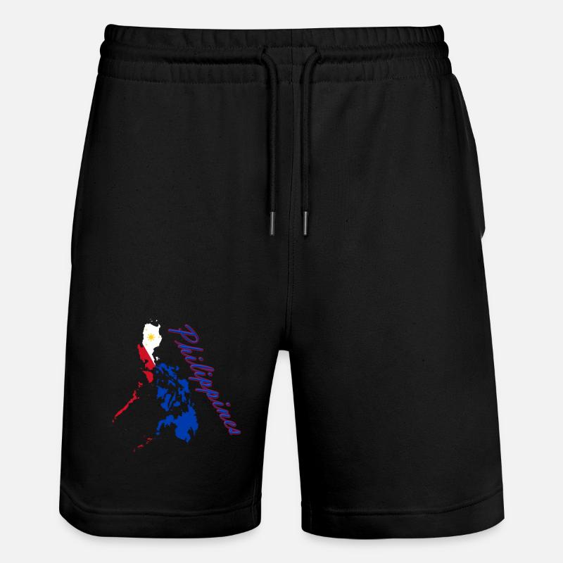 Philippinen Flaggenkarte Script - Stanley/Stella Unisex Bio Joggingshorts Trainer  - Schwarz