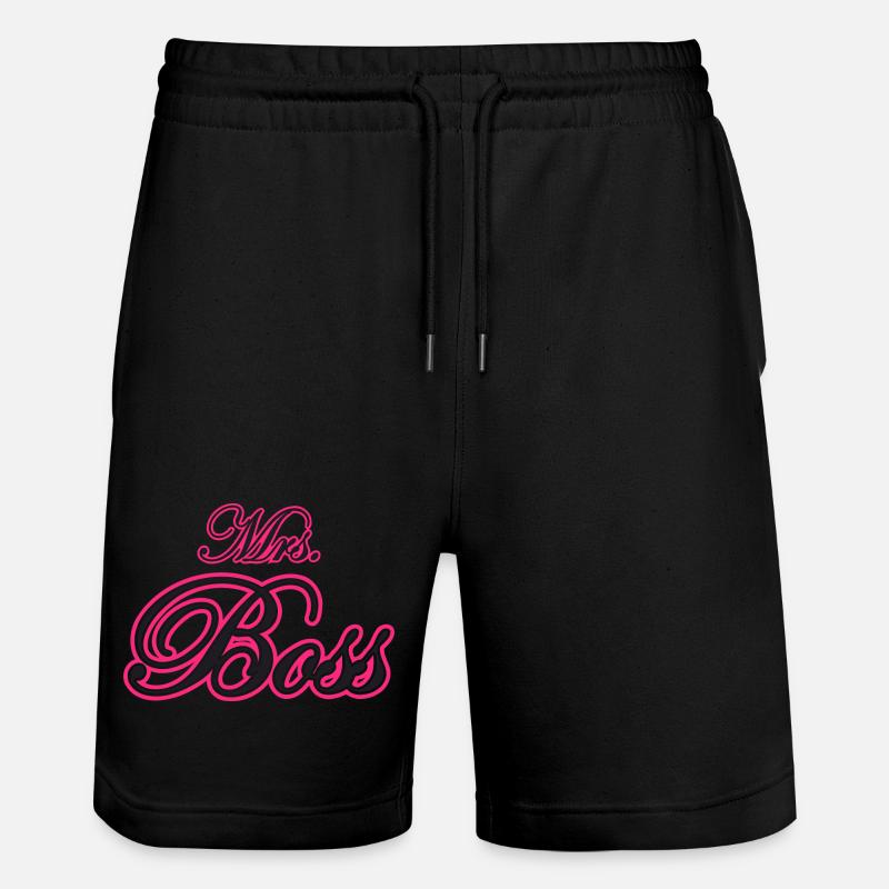 Mrs Frau Chefin Ehefrau Geschenk - Stanley/Stella Unisex Bio Joggingshorts Trainer  - Schwarz