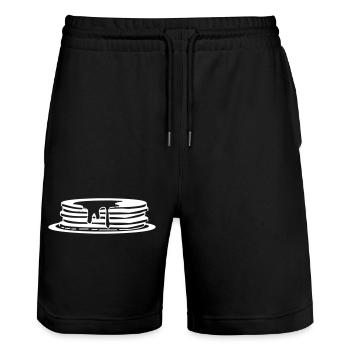 pancakes - Stanley/Stella Trainer Unisex Organic Jogging Shorts - black - Front - Nik (191cm) & Marisol (170cm)