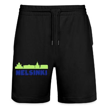 Helsinki - Short de jogging bio TRAINER Stanley/Stella unisexe - noir - Devant - Nik (191cm) & Marisol (170cm)