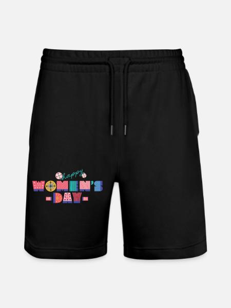 international Women's Day - Stanley/Stella Trainer Unisex Organic Jogging Shorts - black