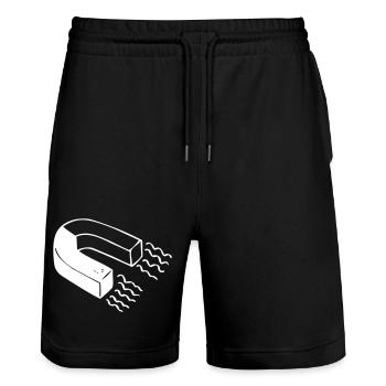 Ein Magnet - Stanley/Stella Unisex Bio Joggingshorts Trainer  - Schwarz - Vorne - Nik (191cm) & Marisol (170cm)