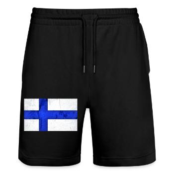 Drapeau de la Finlande - Short de jogging bio TRAINER Stanley/Stella unisexe - noir - Devant - Nik (191cm) & Marisol (170cm)
