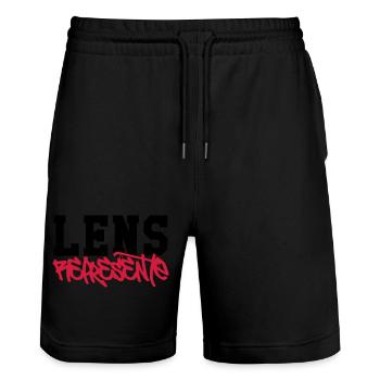 Stellt Objektiv! - Stanley/Stella Unisex Bio Joggingshorts Trainer  - Schwarz - Vorne - Nik (191cm) & Marisol (170cm)