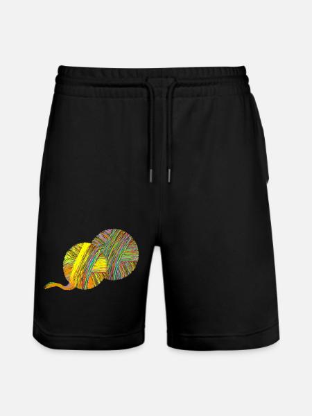 ball of yarn - Stanley/Stella Trainer Unisex Organic Jogging Shorts - black
