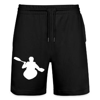 Kajak - Stanley/Stella Unisex Bio Joggingshorts Trainer  - Schwarz - Vorne - Nik (191cm) & Marisol (170cm)
