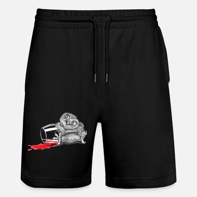 Beschwipste Eule - Stanley/Stella Unisex Bio Joggingshorts Trainer - Schwarz