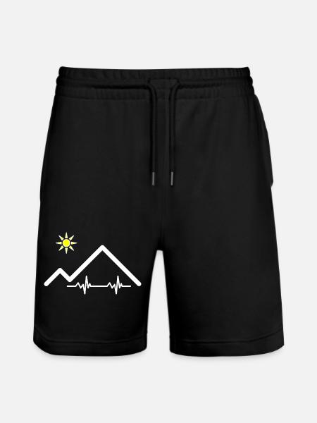 Pulse of the mountains - Stanley/Stella Trainer Unisex Organic Jogging Shorts - black