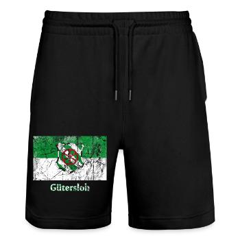 flag Guetersloh Stadtfahne city flag drapeau - Stanley/Stella Trainer Unisex Organic Jogging Shorts - black - Front - Nik (191cm) & Marisol (170cm)