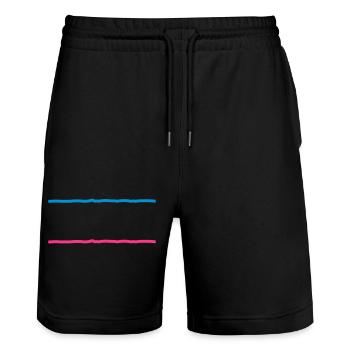 deux lignes - Short de jogging bio TRAINER Stanley/Stella unisexe - noir - Devant - Nik (191cm) & Marisol (170cm)