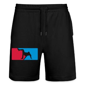 Football - Short de jogging bio TRAINER Stanley/Stella unisexe - noir - Devant - Nik (191cm) & Marisol (170cm)