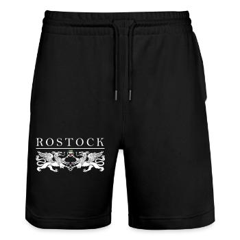 Rostock Greif Doppel - Stanley/Stella Unisex Bio Joggingshorts Trainer  - Schwarz - Vorne - Nik (191cm) & Marisol (170cm)