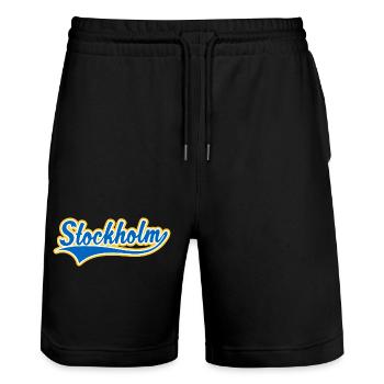Stockholm Swoosh - Short de jogging bio TRAINER Stanley/Stella unisexe - noir - Devant - Nik (191cm) & Marisol (170cm)