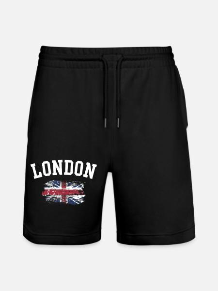 London Grunge Union Flag Tee - Stanley/Stella Trainer Unisex Organic Jogging Shorts - black