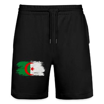 Algerien Vintage Flagge / Geschenk Algier - Stanley/Stella Unisex Bio Joggingshorts Trainer  - Schwarz - Vorne - Nik (191cm) & Marisol (170cm)