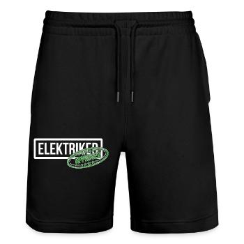 Endlich Elektriker - Prüfung bestanden! - Stanley/Stella Unisex Bio Joggingshorts Trainer  - Schwarz - Vorne - Nik (191cm) & Marisol (170cm)