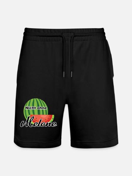 Melone Wassermelone Somme - Stanley/Stella Unisex Bio Joggingshorts Trainer - Schwarz