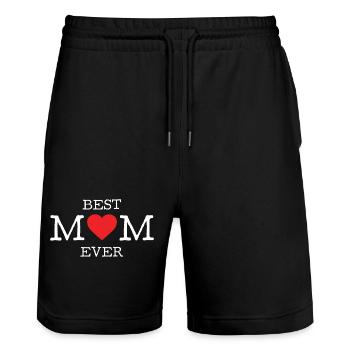 Best Mom Ever - Stanley/Stella Trainer Unisex Organic Jogging Shorts - black - Front - Nik (191cm) & Marisol (170cm)