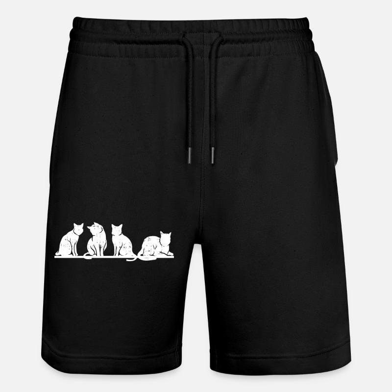 Silhouette de chat - Short de jogging bio TRAINER Stanley/Stella unisexe - noir