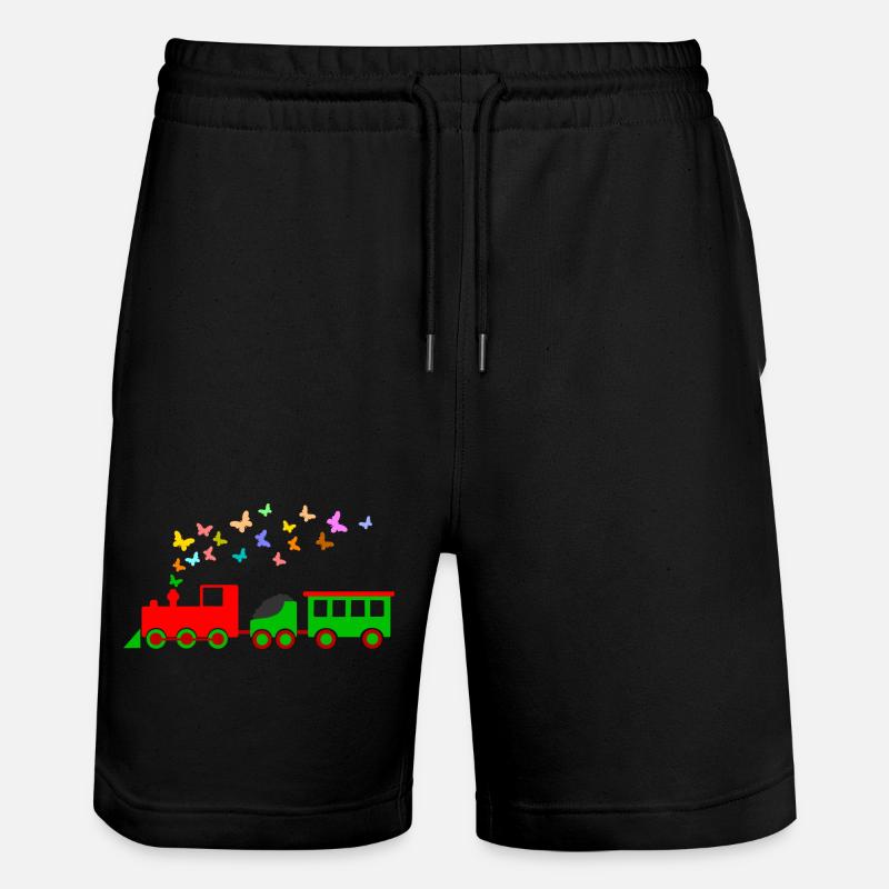 lokomotive eisenbahn kind - Stanley/Stella Unisex Bio Joggingshorts Trainer  - Schwarz