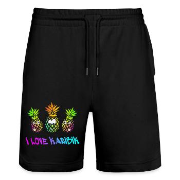 Vacances des Caraïbes - Short de jogging bio TRAINER Stanley/Stella unisexe - noir - Devant - Nik (191cm) & Marisol (170cm)