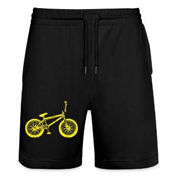 BMX Rad - Bmx Fahrrad - BMX Fahrer - Stanley/Stella Unisex Bio Joggingshorts Trainer  - Schwarz - Vorne - Nik (191cm) & Marisol (170cm)