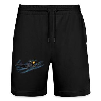 P-51 - Stanley/Stella Unisex Bio Joggingshorts Trainer  - Schwarz - Vorne - Nik (191cm) & Marisol (170cm)