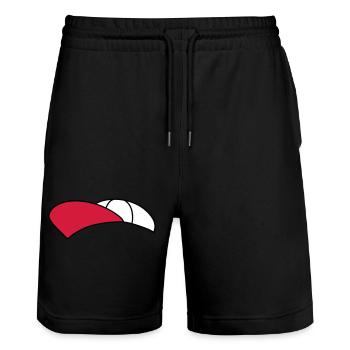cap hat cap capy headwear cool design cl - Stanley/Stella Trainer Unisex Organic Jogging Shorts - black - Front - Nik (191cm) & Marisol (170cm)
