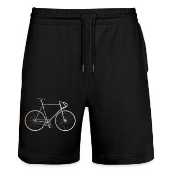 Vélo de piste historique - Short de jogging bio TRAINER Stanley/Stella unisexe - noir - Devant - Nik (191cm) & Marisol (170cm)