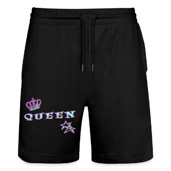 Queen - Short de jogging bio TRAINER Stanley/Stella unisexe - noir - Devant - Nik (191cm) & Marisol (170cm)
