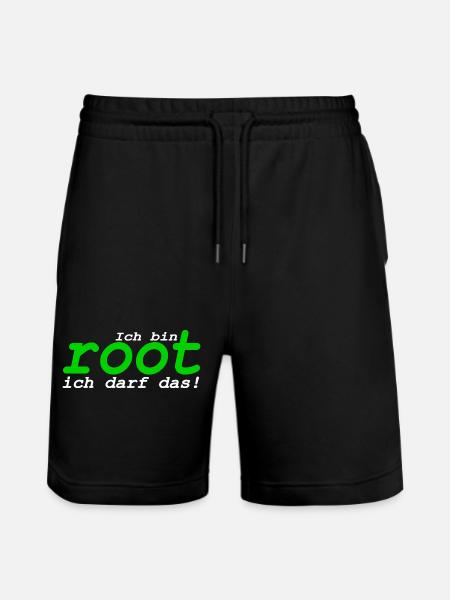 Ich bin root ich darf das - Stanley/Stella Unisex Bio Joggingshorts Trainer  - Schwarz
