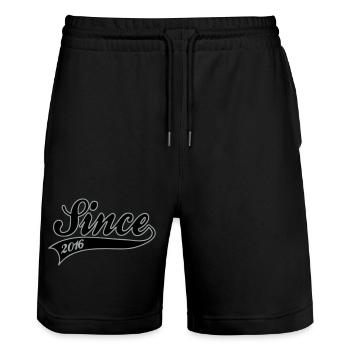 since 2016 - Stanley/Stella Trainer Unisex Organic Jogging Shorts - black - Front - Nik (191cm) & Marisol (170cm)