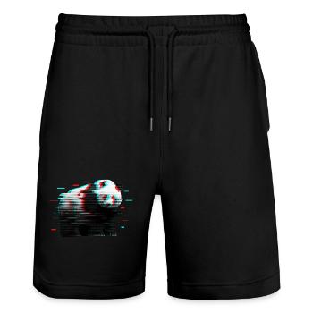 T-shirt Cyberpunk Cyberpunk Streetwear Glitch Panda - Short de jogging bio TRAINER Stanley/Stella unisexe - noir - Devant - Nik (191cm) & Marisol (170cm)
