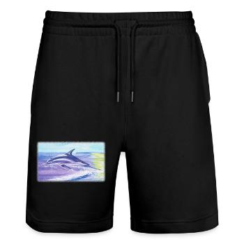Angel of the Seas - Sonja Ariel von Staden - Stanley/Stella Trainer Unisex Organic Jogging Shorts - black - Front - Nik (191cm) & Marisol (170cm)