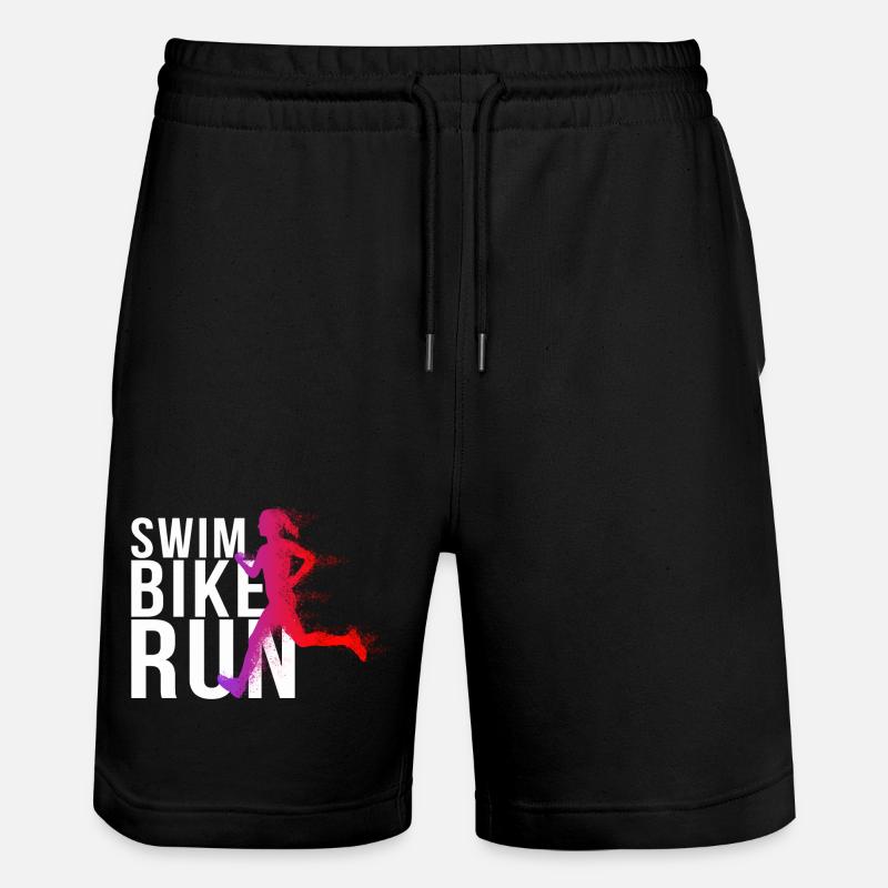 Triathlon - Femme nage, course à vélo - Short de jogging bio TRAINER Stanley/Stella unisexe - noir