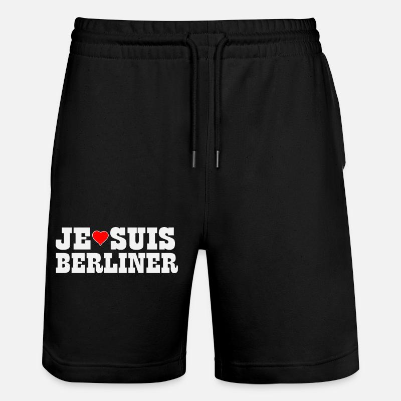 Berlin - Je Suis Berliner - Stanley/Stella Trainer Unisex Organic Jogging Shorts - black