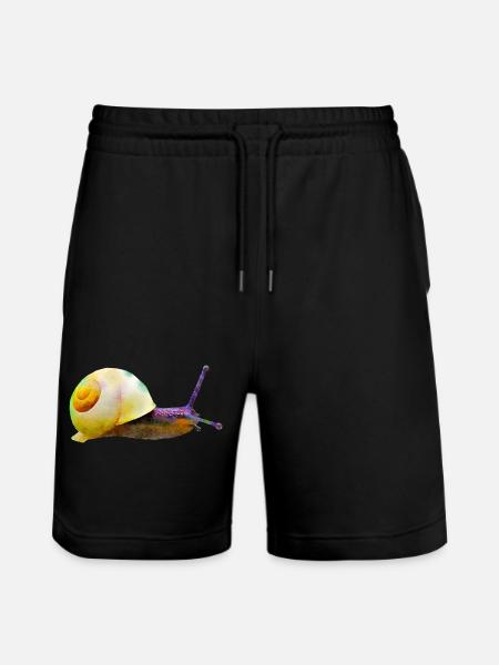 snail - Stanley/Stella Trainer Unisex Organic Jogging Shorts - black
